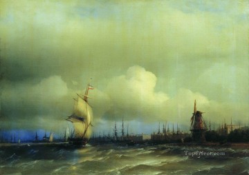  Amsterdam Oil Painting - view of amsterdam 1854 Romantic Ivan Aivazovsky Russian